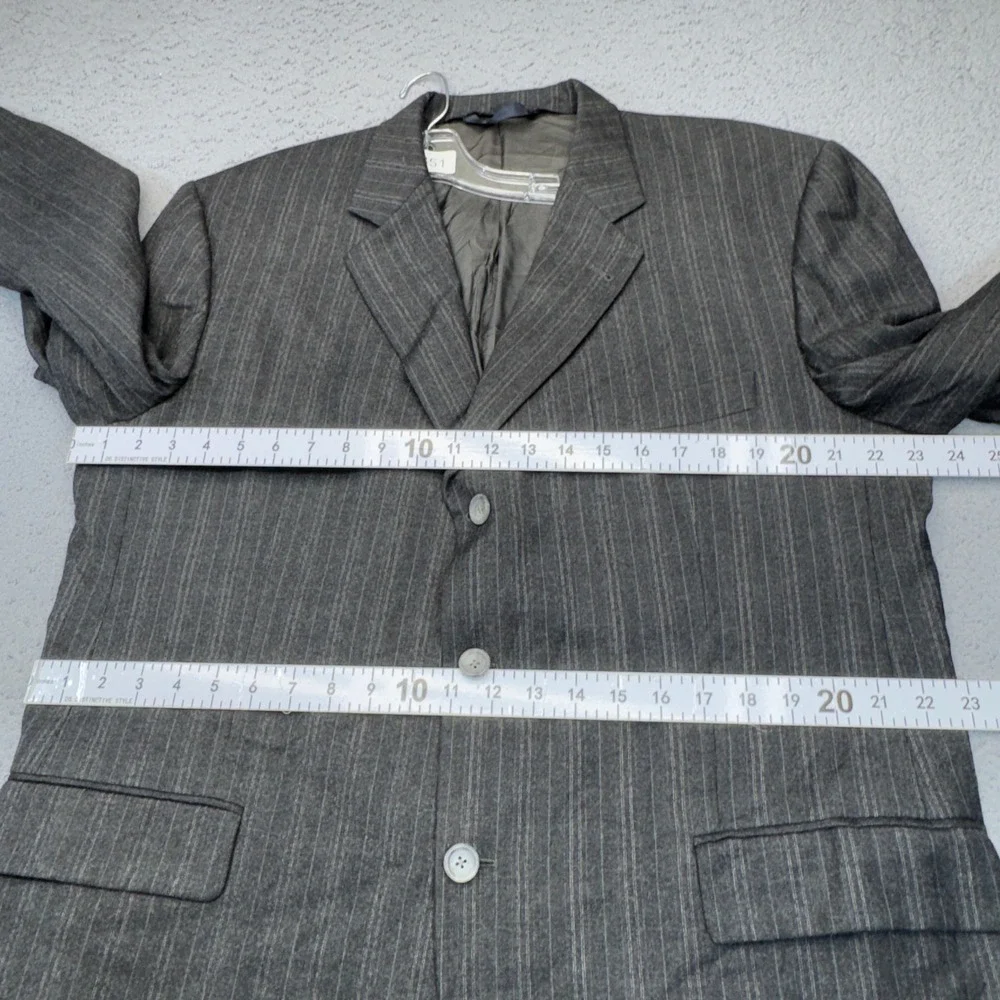 Burberry London Kensington Blazer Mens 46R Gray Chalk Stripe Wool Sport‎ Coat